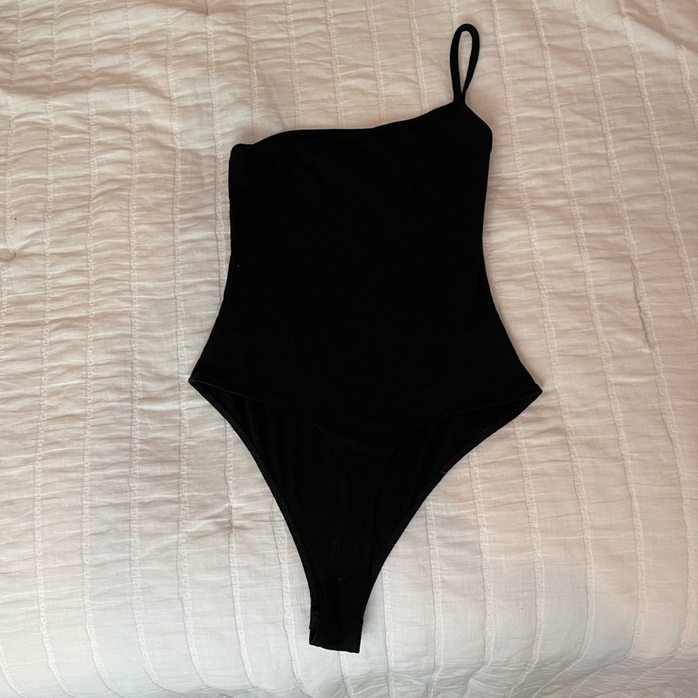 American Threads Single Strap Black Bodysuit - image 3